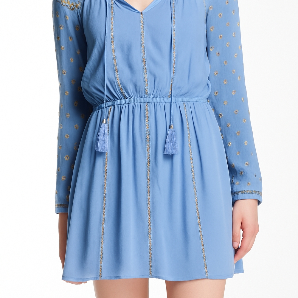 ✨The Jetset‎ Diaries Blue Boho Embroidered Mini Dress - Size XS✨